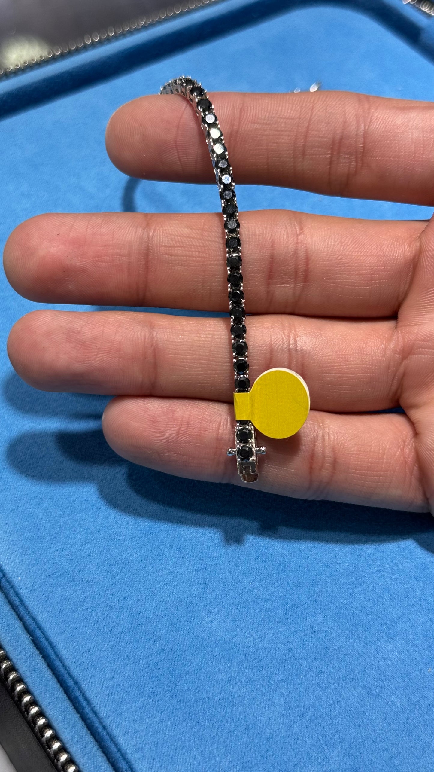 Pulso Tennis Black Moissanita Plata.925