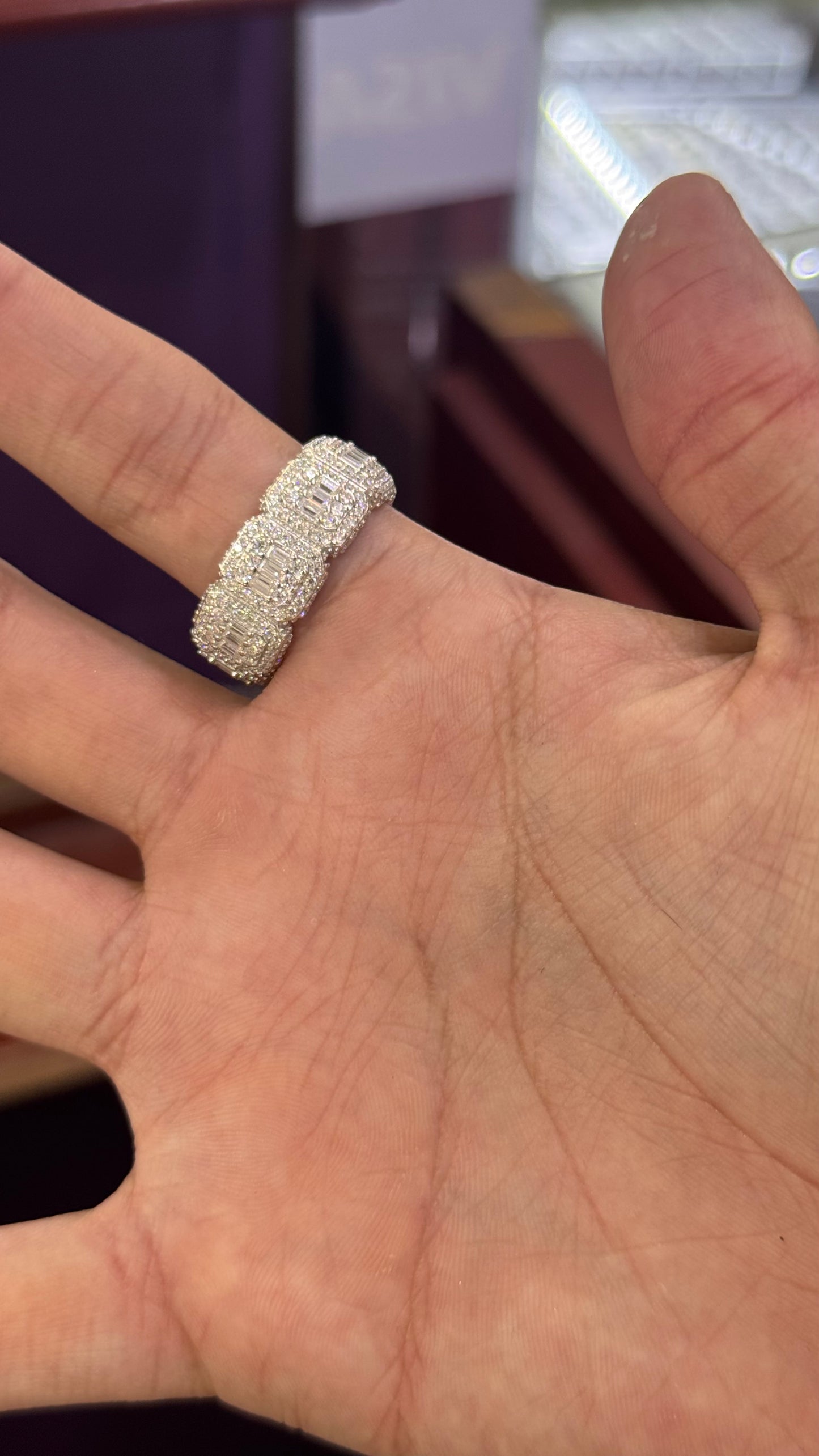 Anillo Cuadrado Moissanita Plata.925