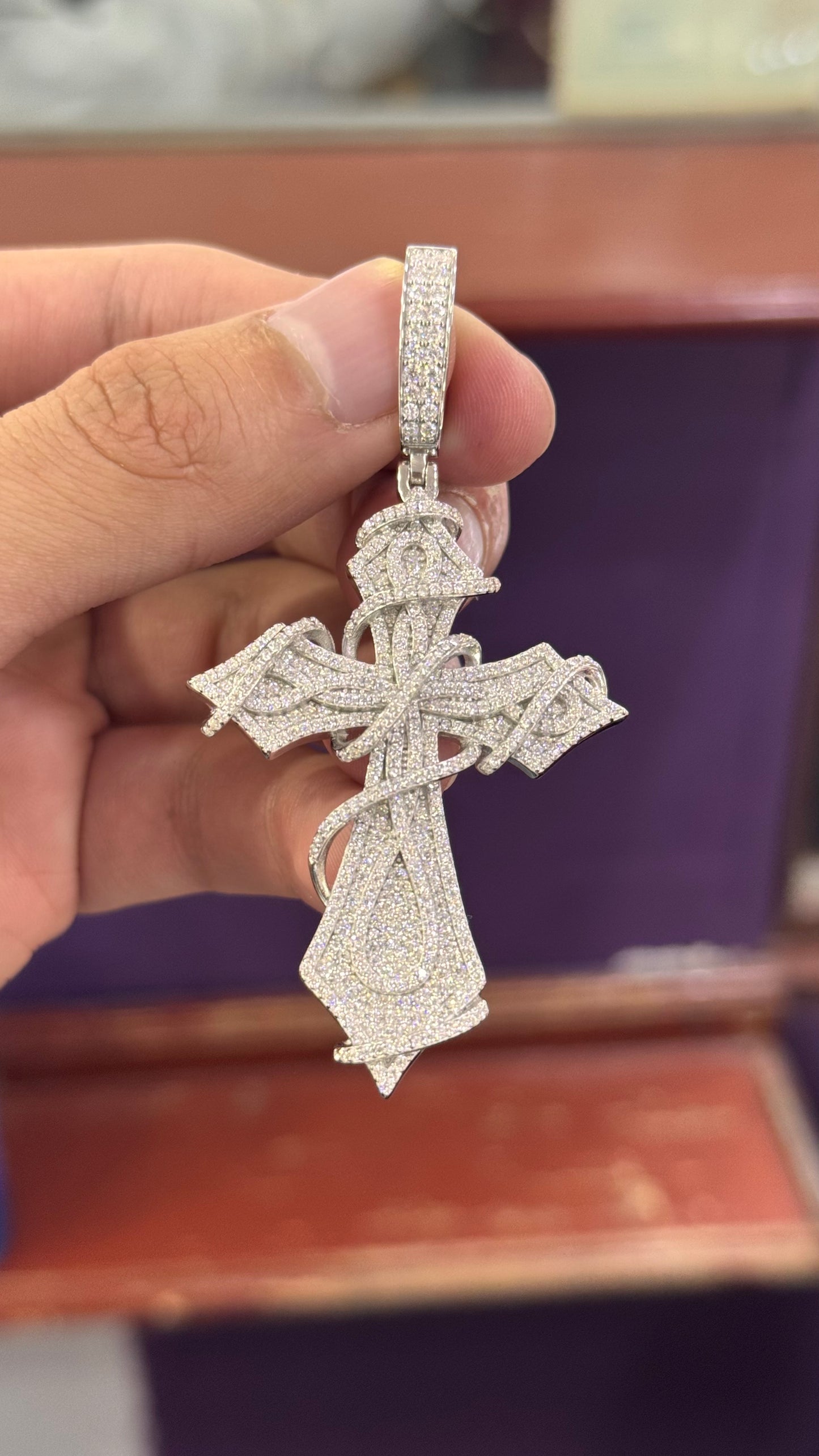 Dije CruzEsp Moissanita Plata.925