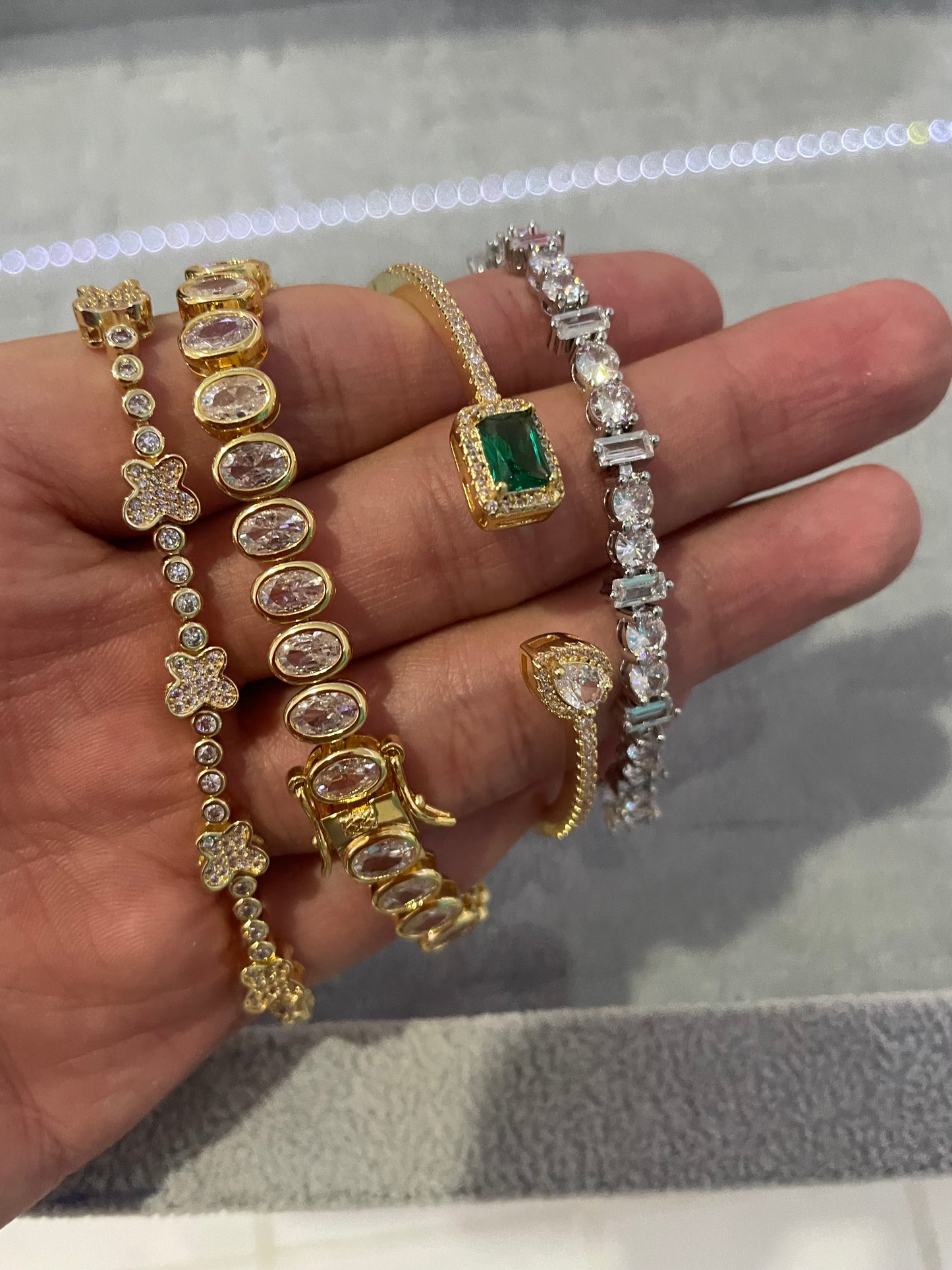 4 laminated gold bracelets