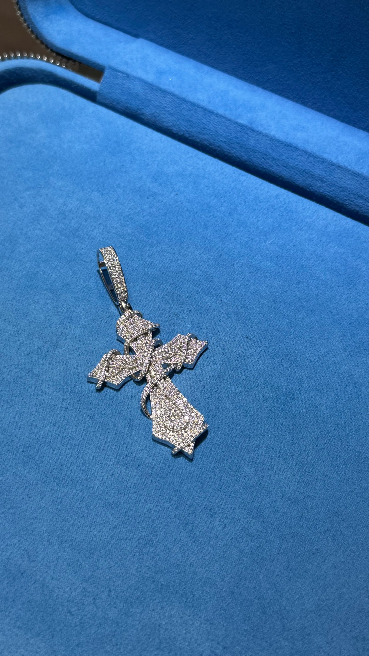 Dije CruzEsp Moissanita Plata.925