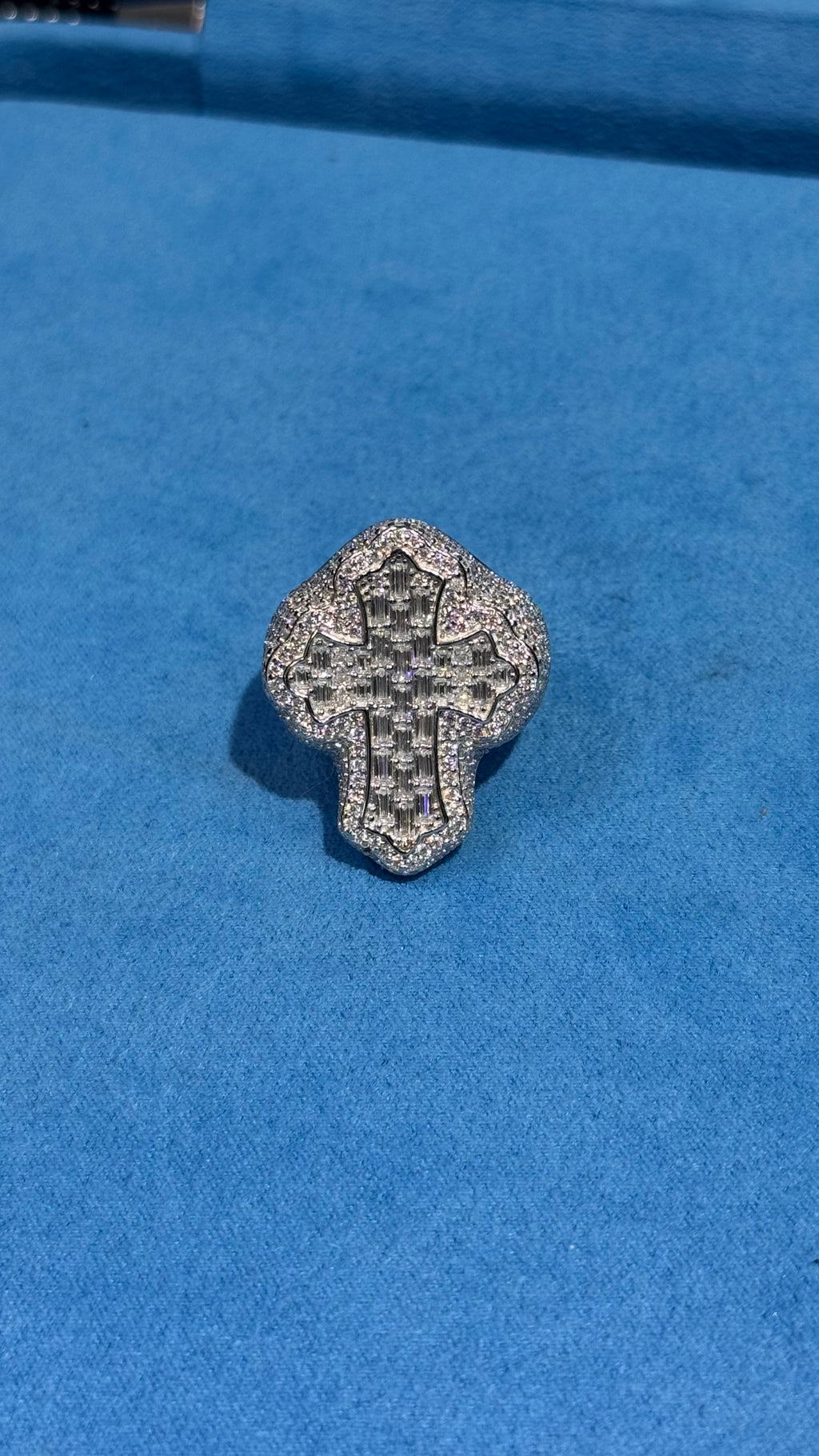 Anillos Cruz Moissanita Plata.925