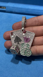 Dije Cartas Moissanita Plata.925