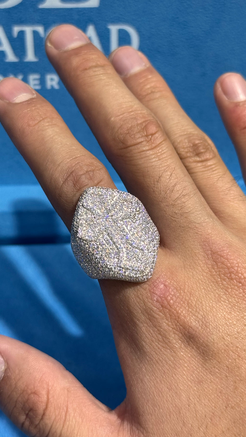 Anillo Cruz Moissanita Plata.925