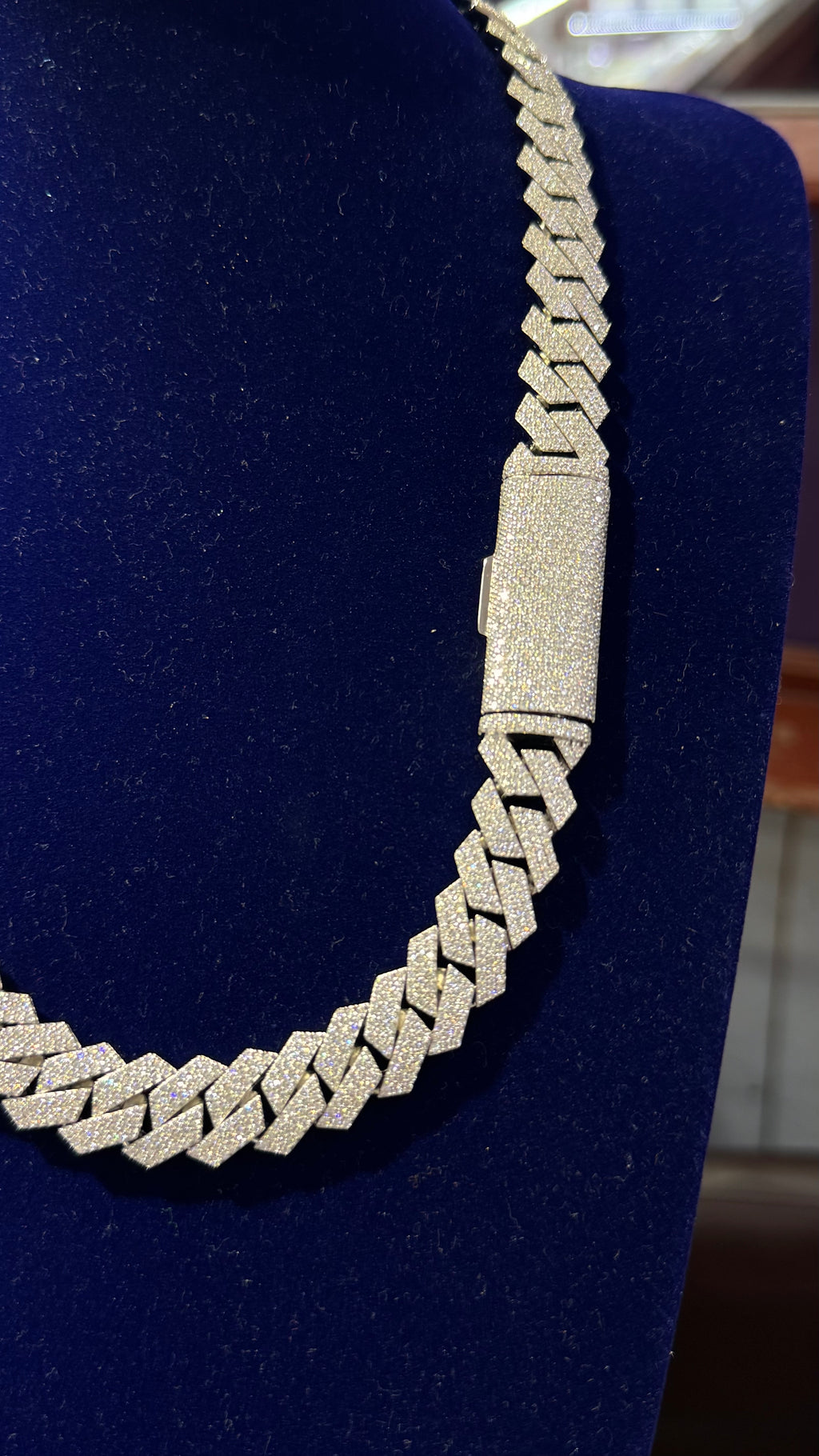 Cadena Miami Moissanita Plata.925