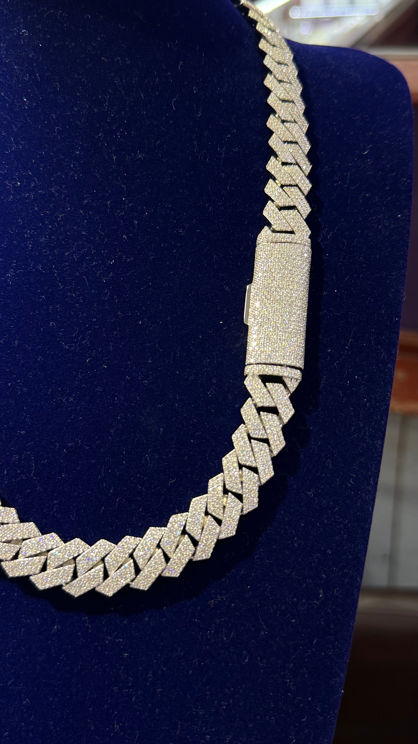 Cadena Miami Moissanita Plata.925