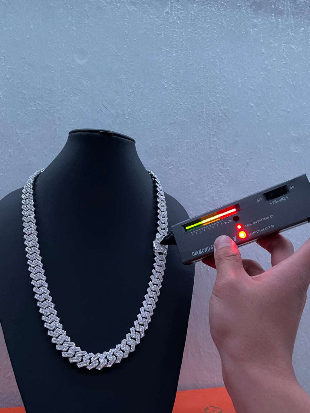 Silver baguette chain.925