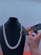 Silver baguette chain.925