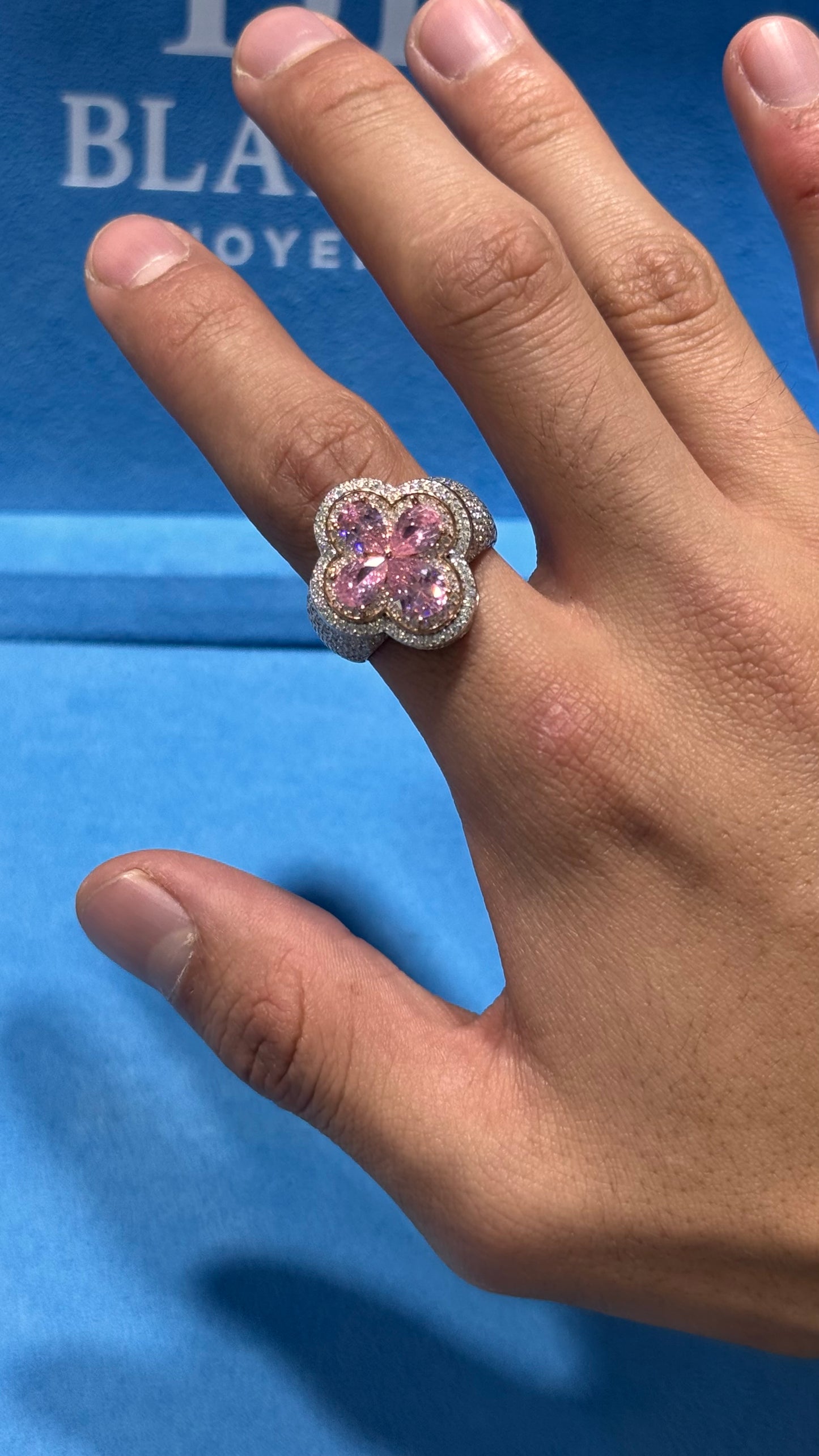 Anillos Trébol Moissanita Plata.925