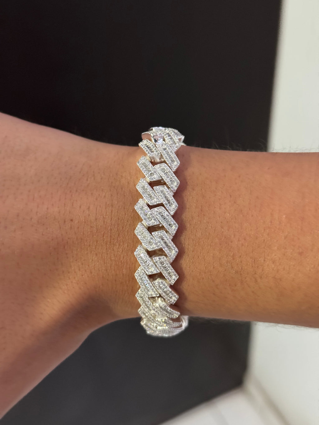 Silver baguette bracelet.925