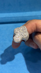 Anillos Cruz Moissanita Plata.925