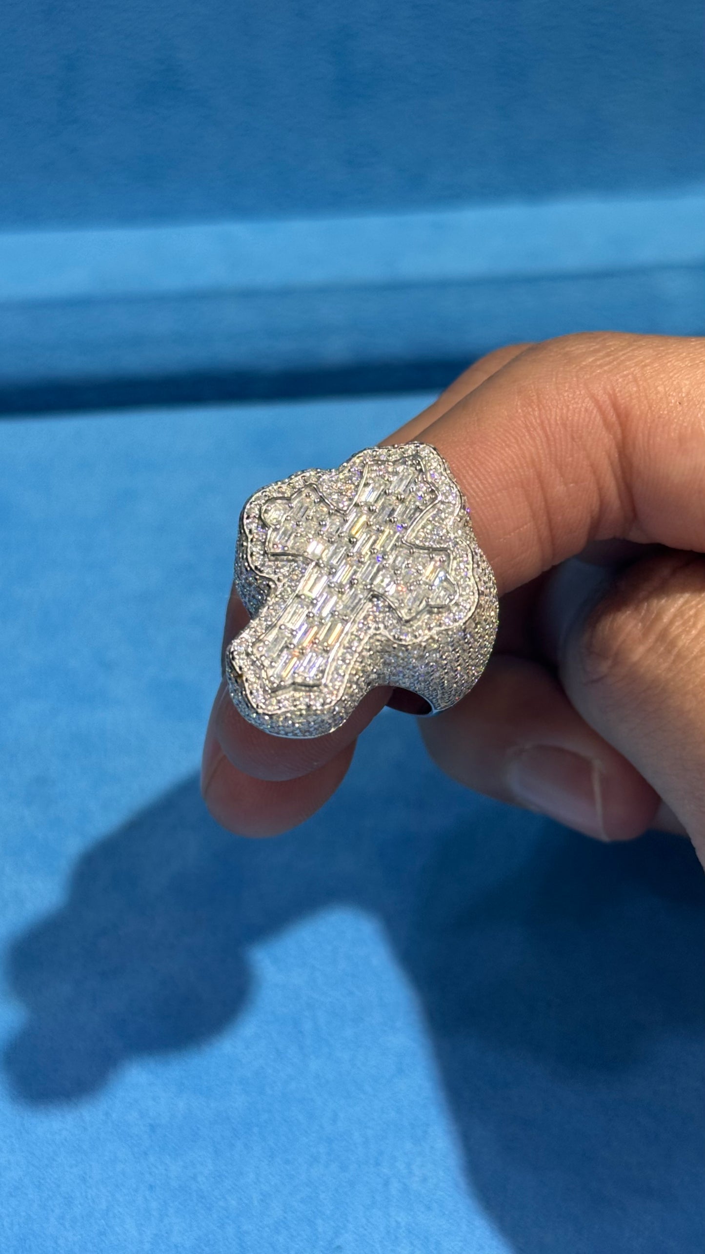 Anillos Cruz Moissanita Plata.925