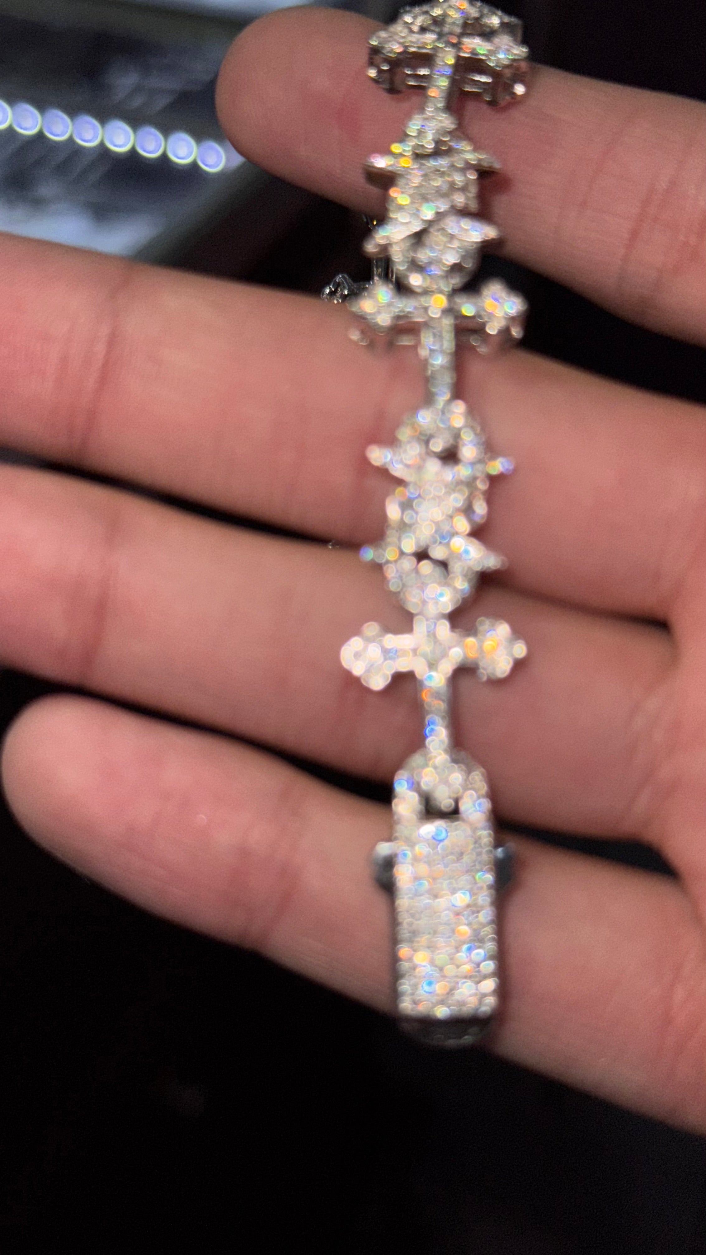 Pulso CrucSpin Moissanita Plata.925