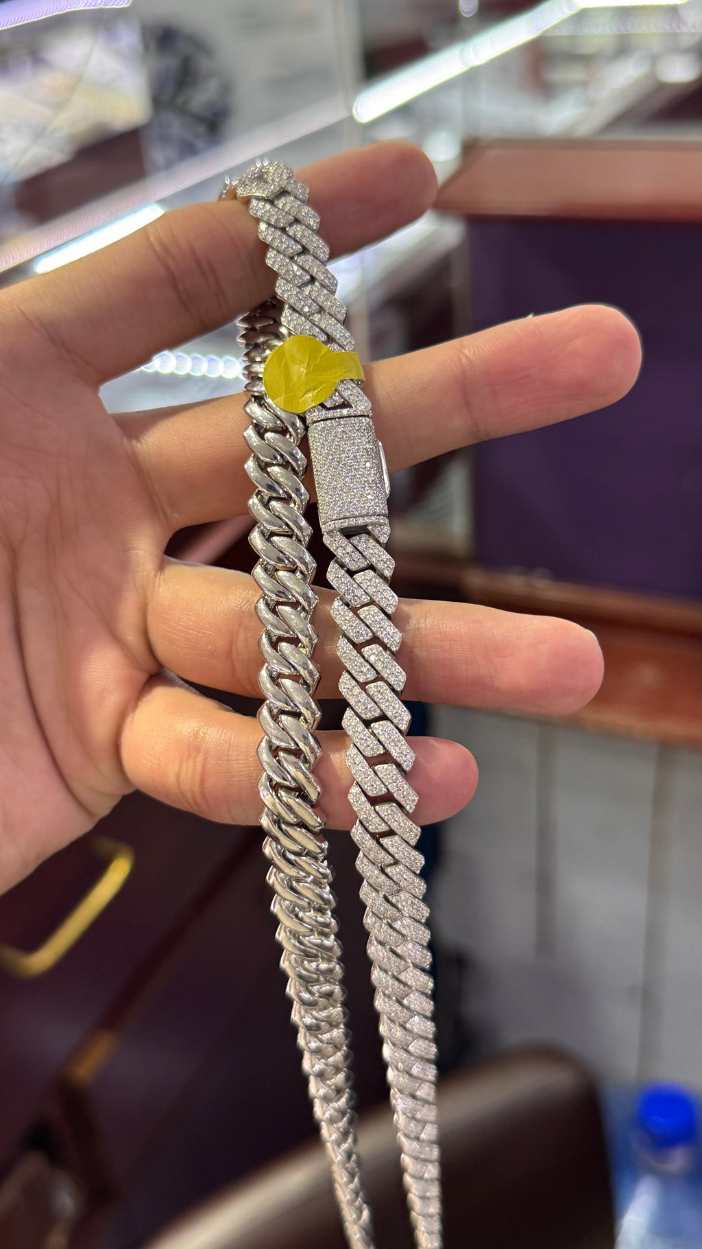 Cadena Miami Moissanita Plata.925