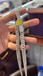 Cadena Miami Moissanita Plata.925