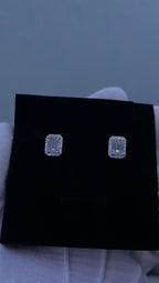 Moissanite baguette earrings