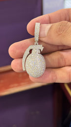 Dije Granada Moissanita Plata.925