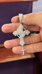 Dije Cruz Moissanita Plata.925