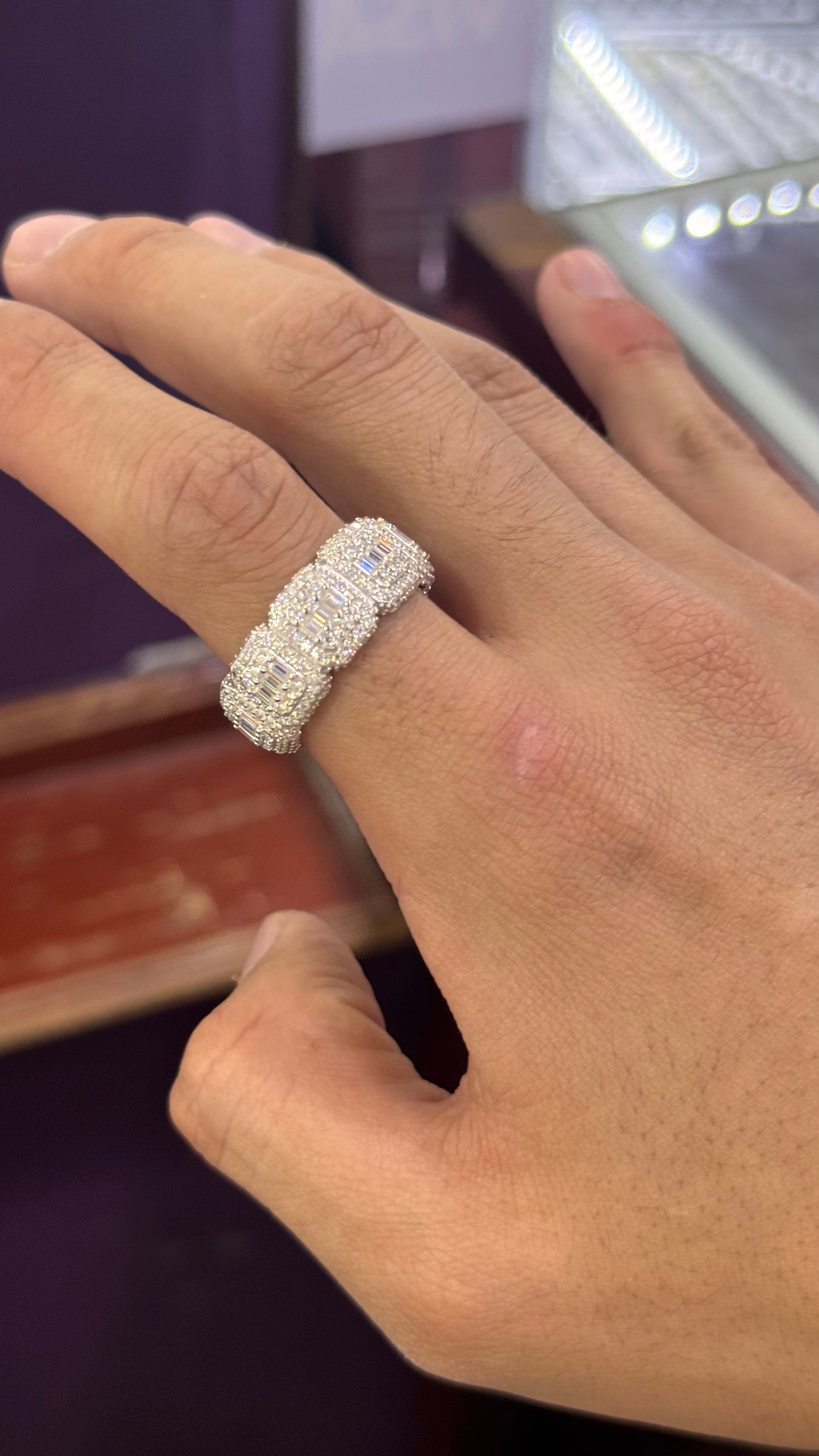 Anillo Cuadrado Moissanita Plata.925