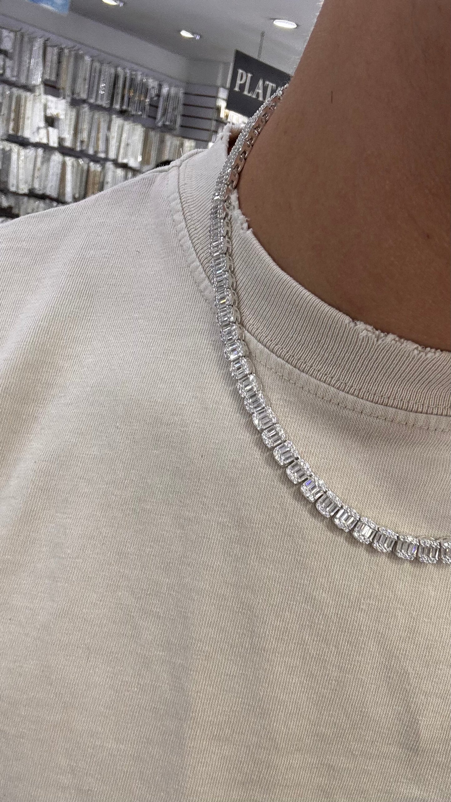 Cadena Baguette Plata.925