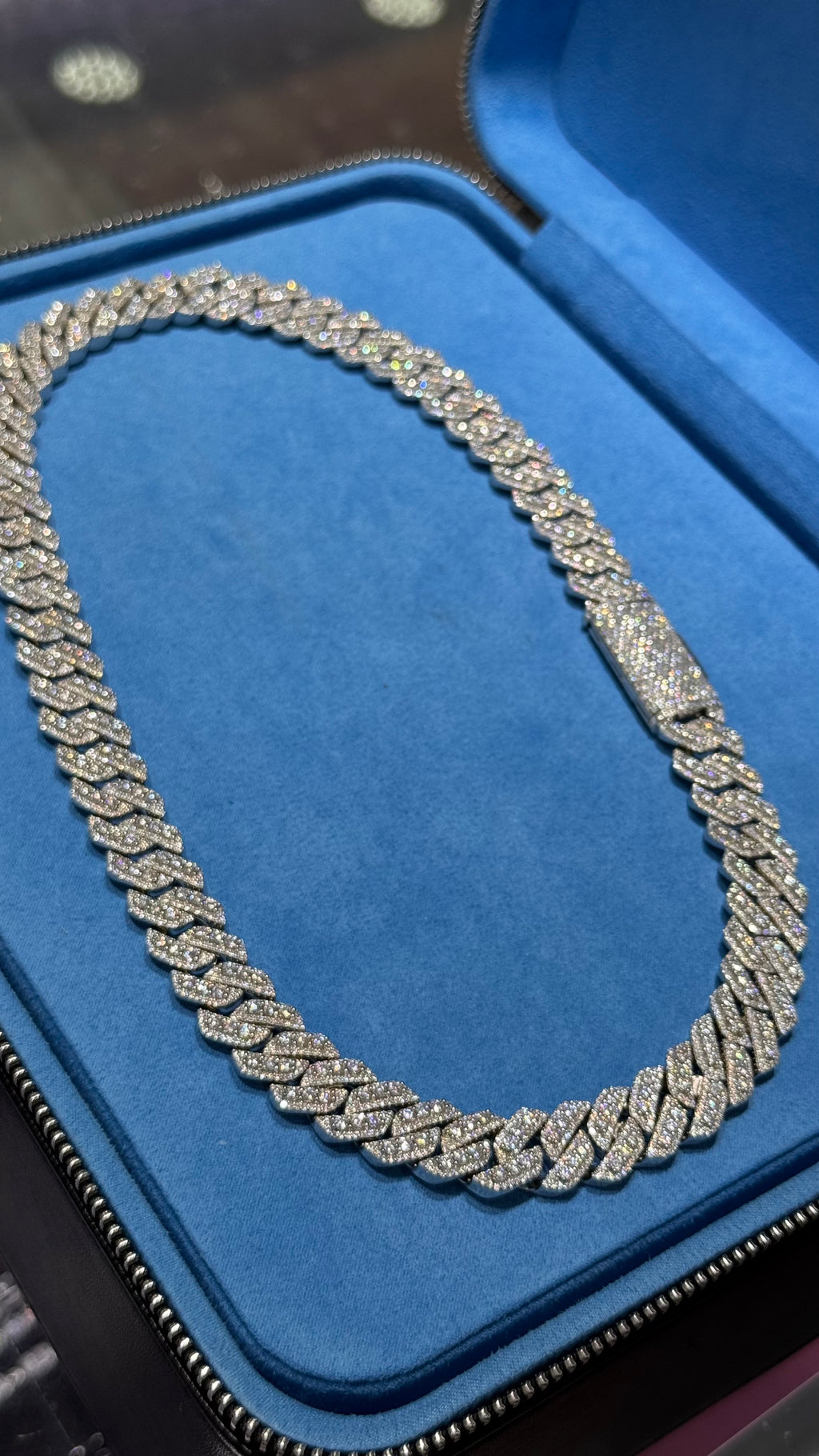 Cadena Miami Moissanita Plata.925