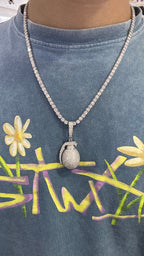 Dije Granada Moissanita Plata.925