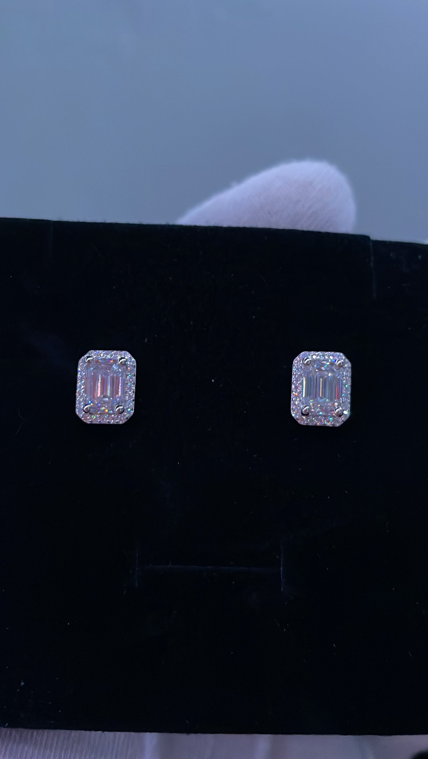 Aretes baguette Moissanite