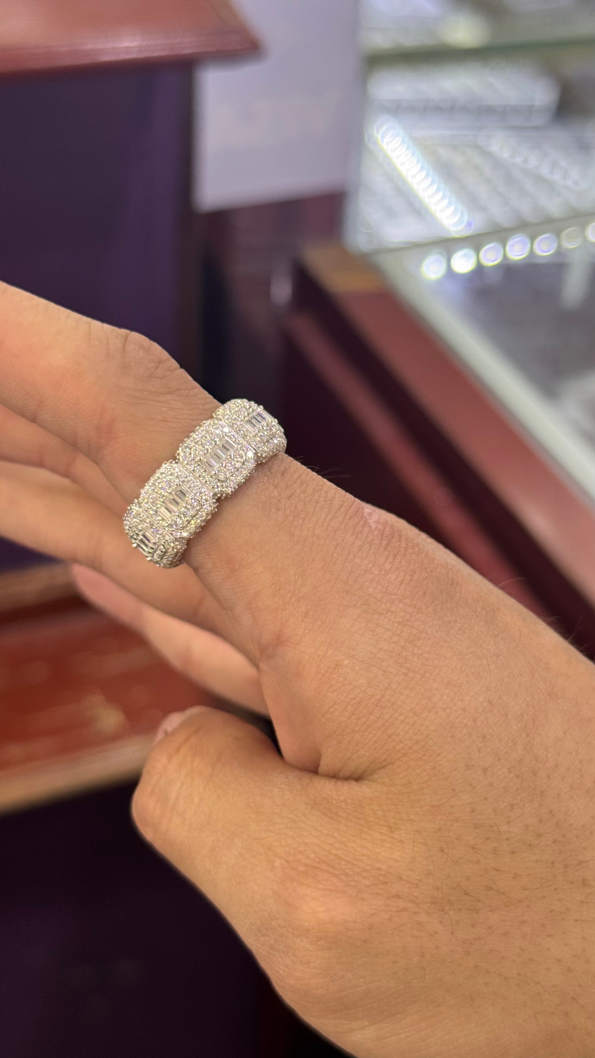 Anillo Cuadrado Moissanita Plata.925