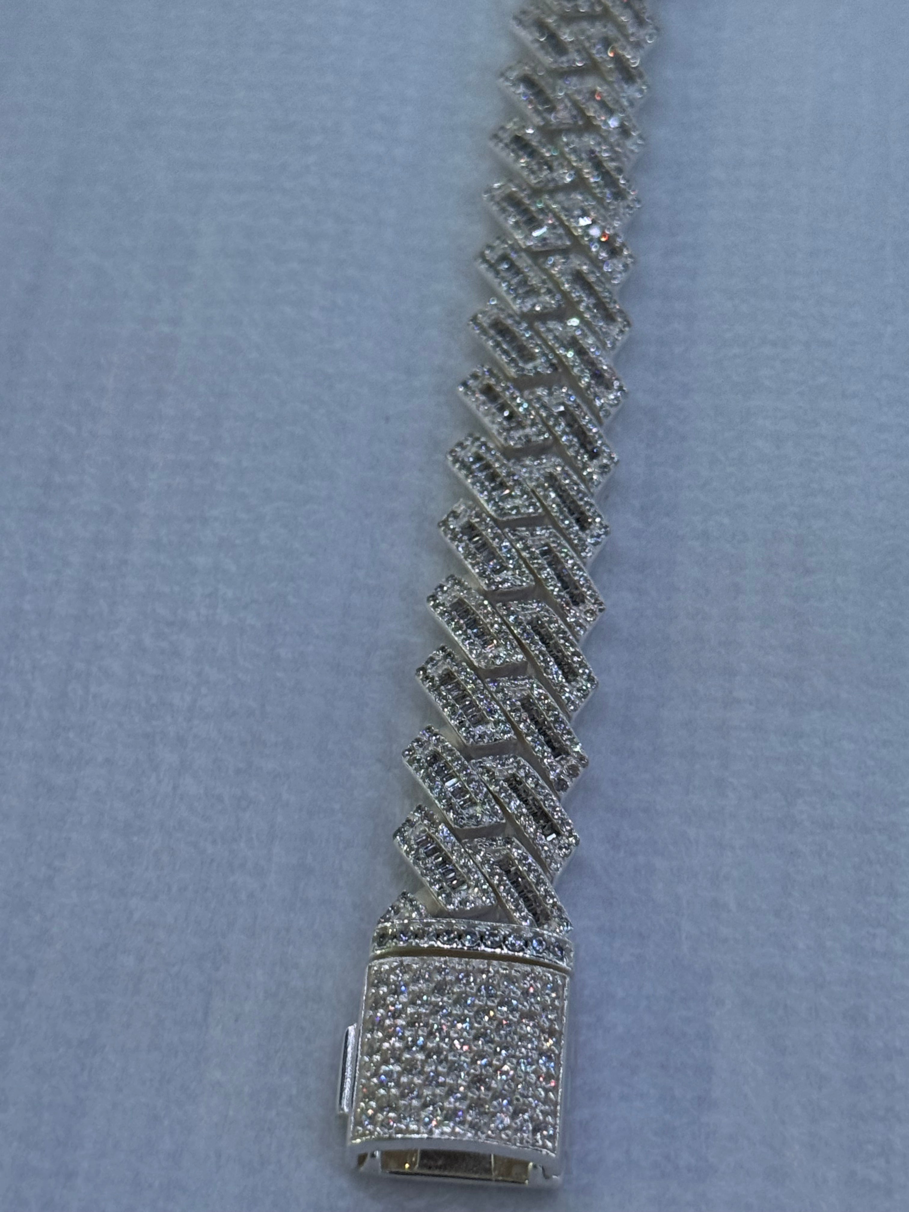 Silver baguette bracelet.925