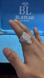 Anillos Cruz Moissanita Plata.925