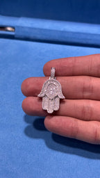 Dije Mano De Fátima Moissanita Plata.925