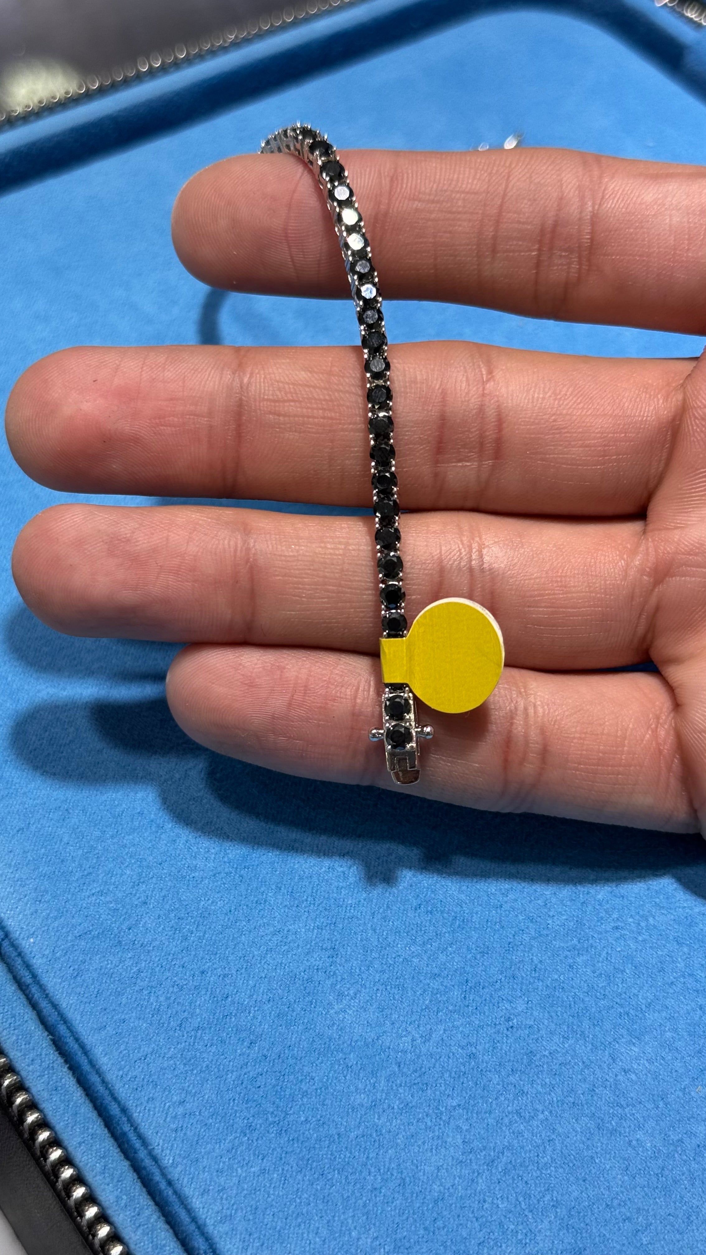 Pulso Tennis Black Moissanita Plata.925