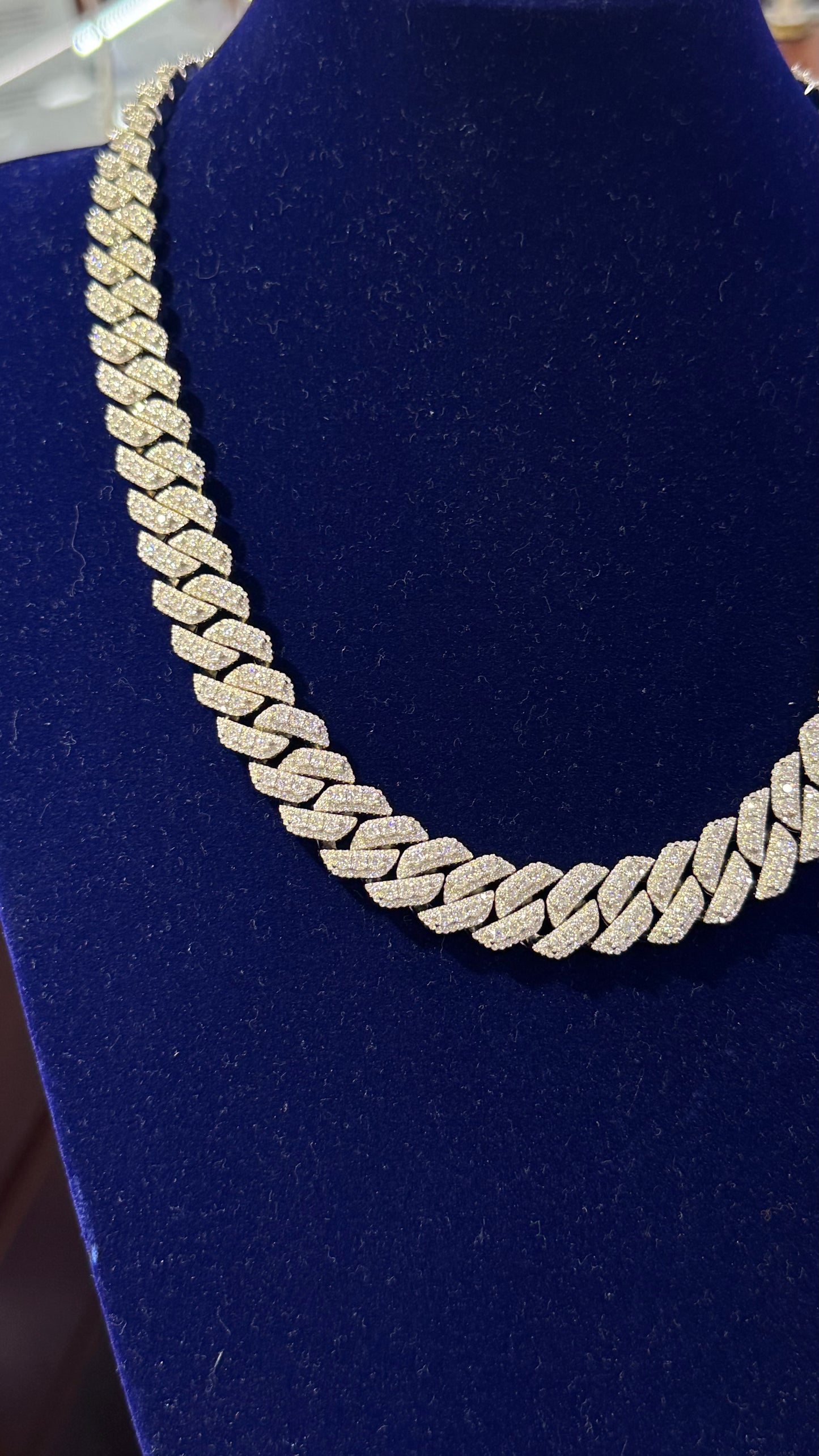 Cadena Miami Moissanita Plata.925