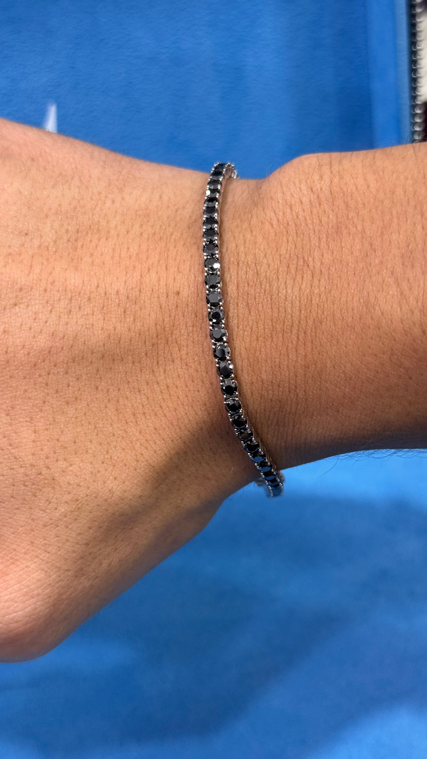 Pulso Tennis Black Moissanita Plata.925