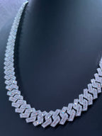 Silver baguette chain.925