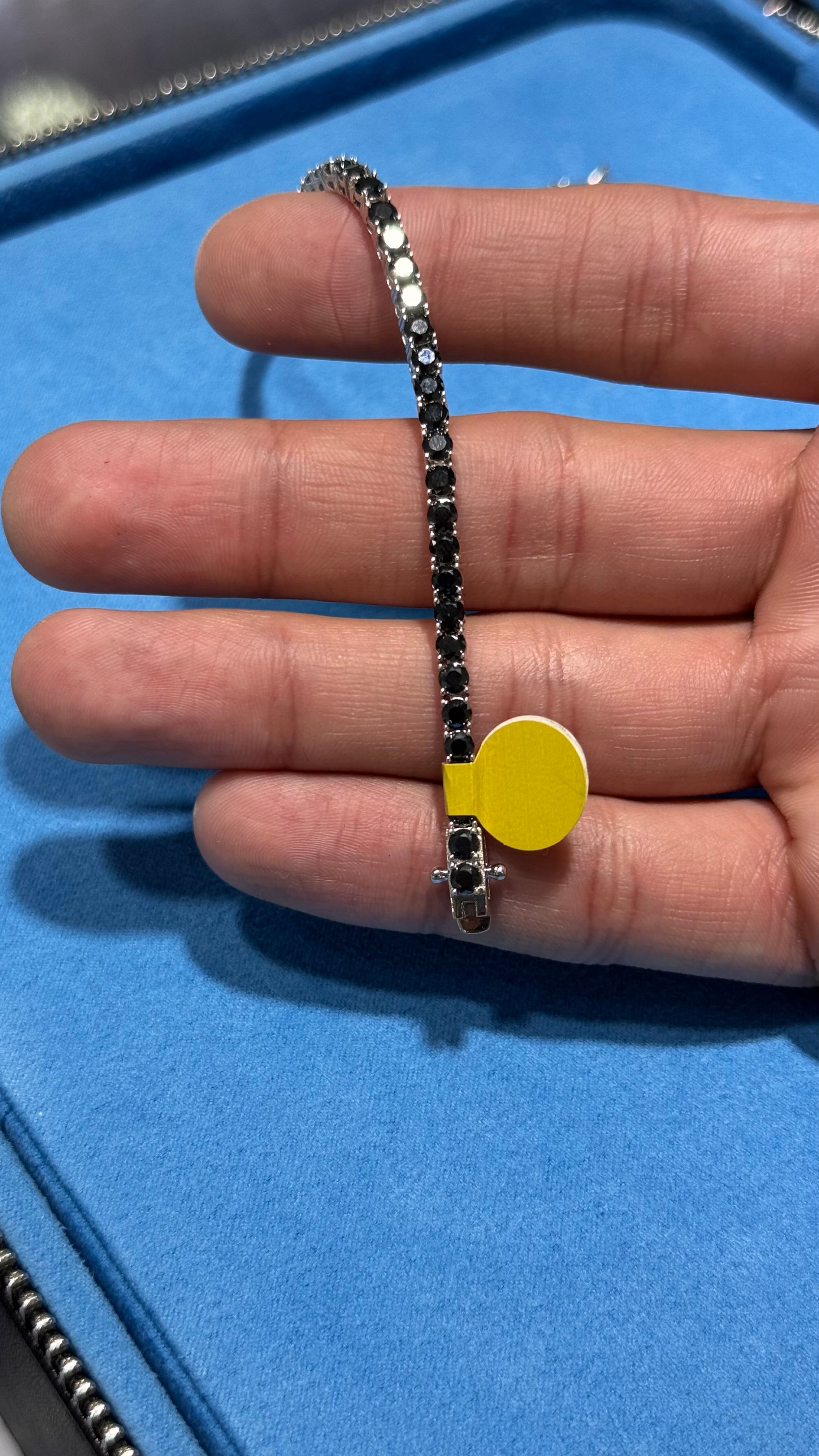 Pulso Tennis Black Moissanita Plata.925