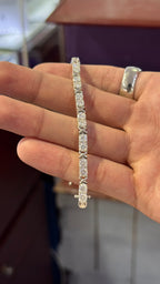 Pulso Tennis X Moissanita Plata.925