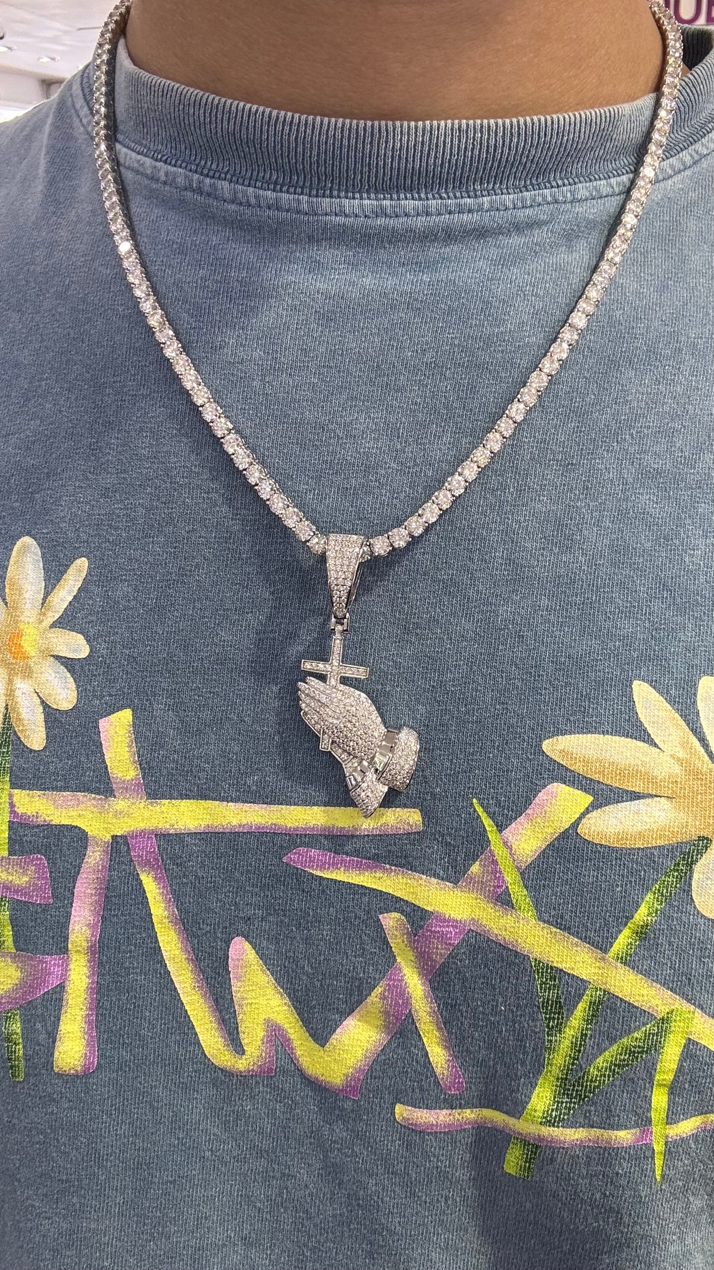 Dije CruM Moissanita Plata.925