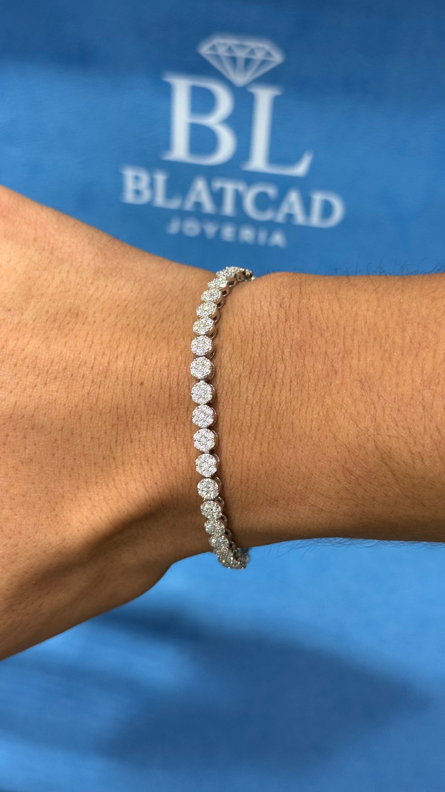 Pulso Circular Moissanita Plata.925