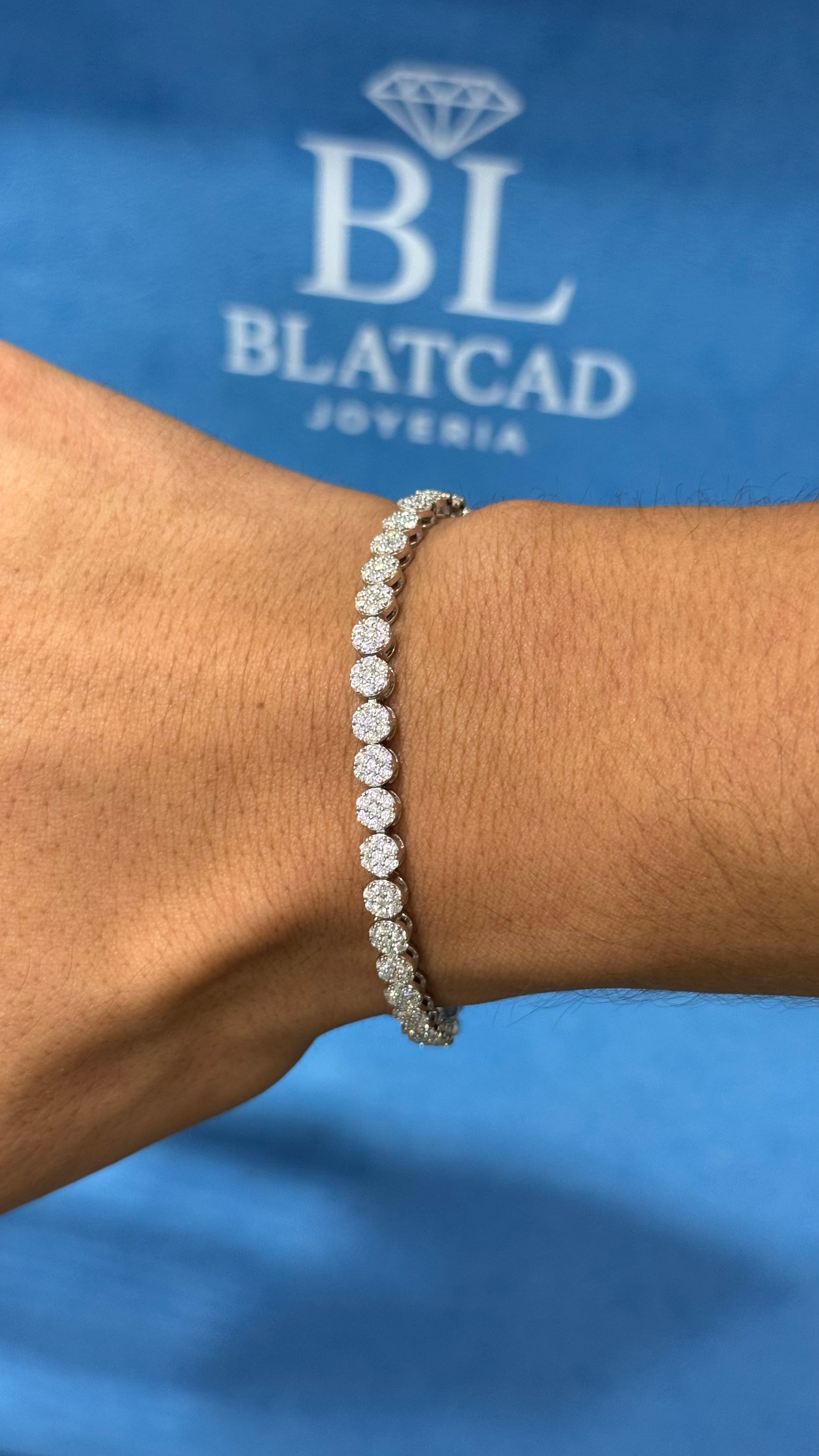 Pulso Circular Moissanita Plata.925