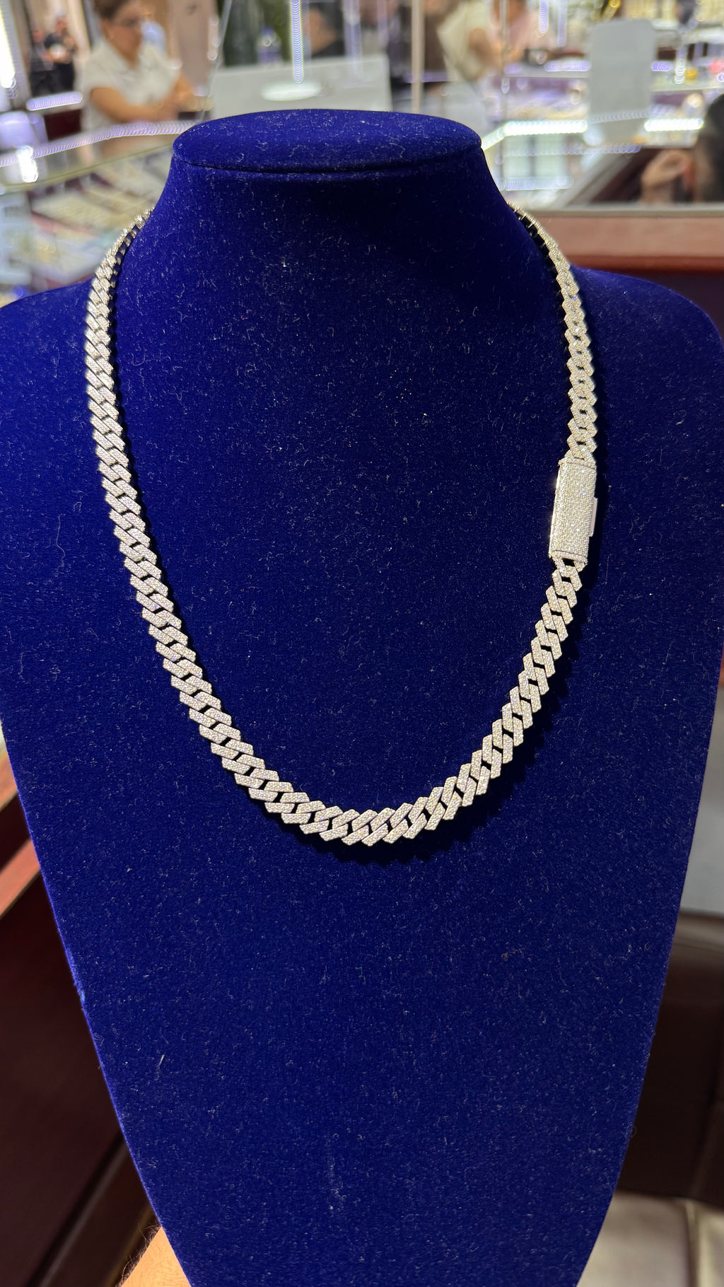 Cadena Miami Moissanita Plata.925