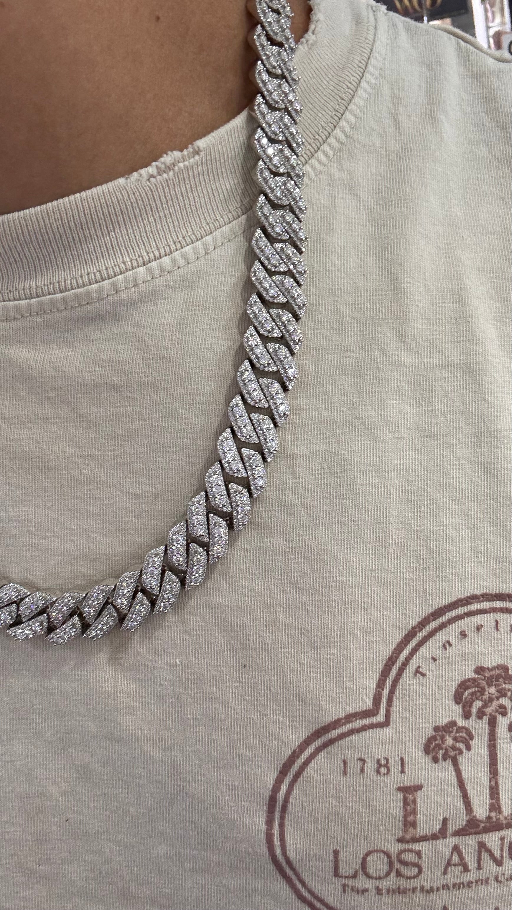 Cadena Miami Moissanita Plata.925