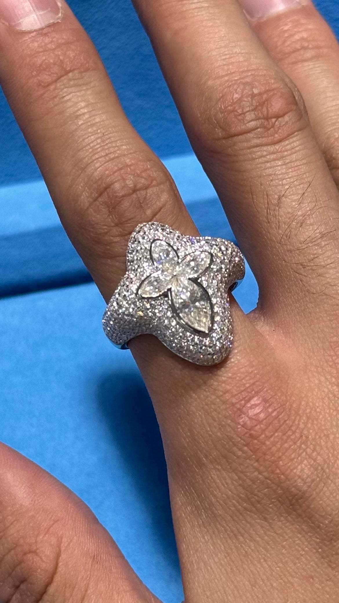 Anillo Cruz Moissanita Plata.925