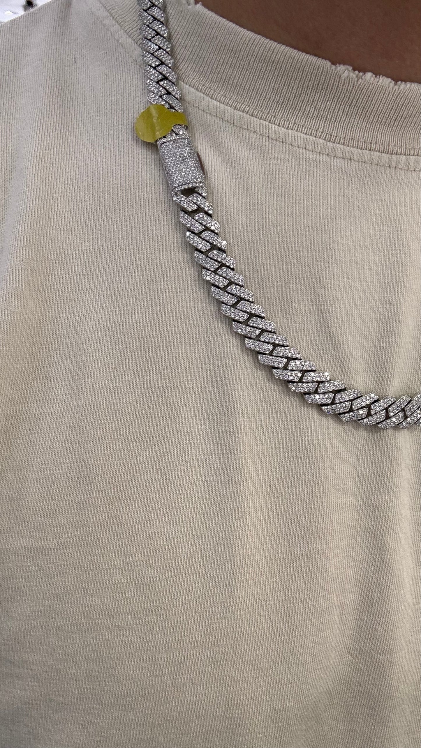 Cadena Miami Moissanita Plata.925