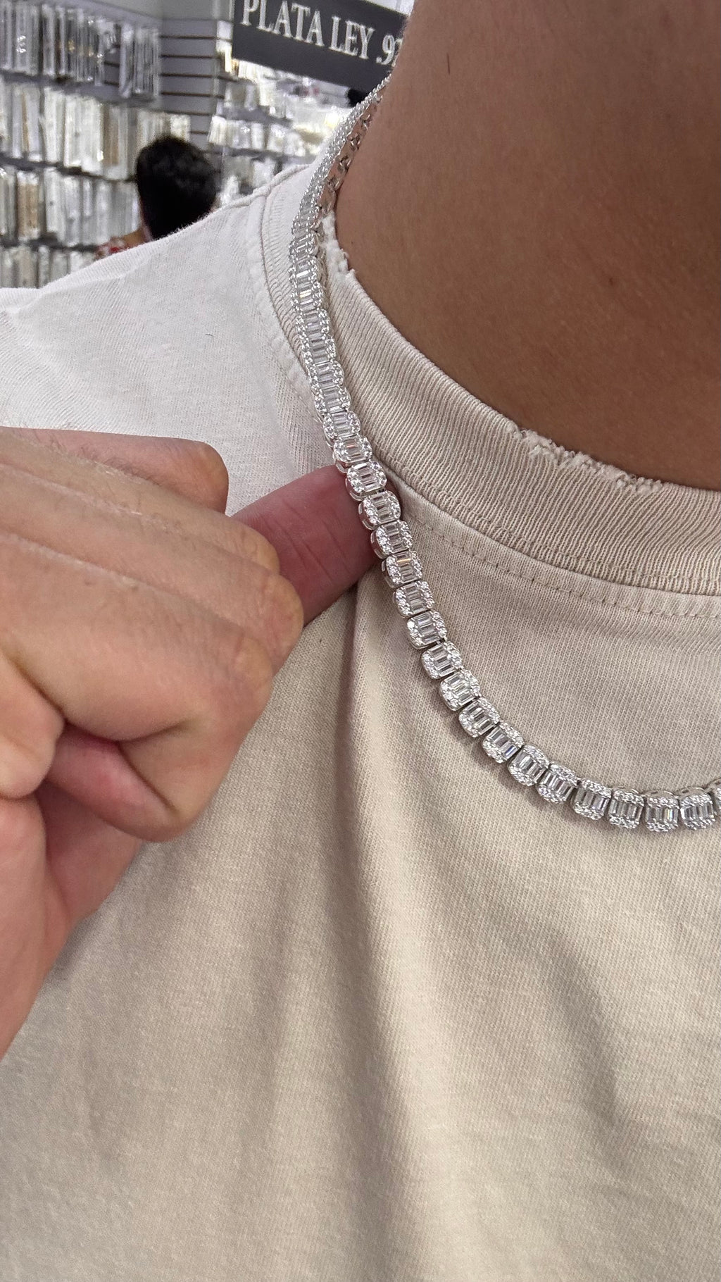 Cadena Baguette Plata.925