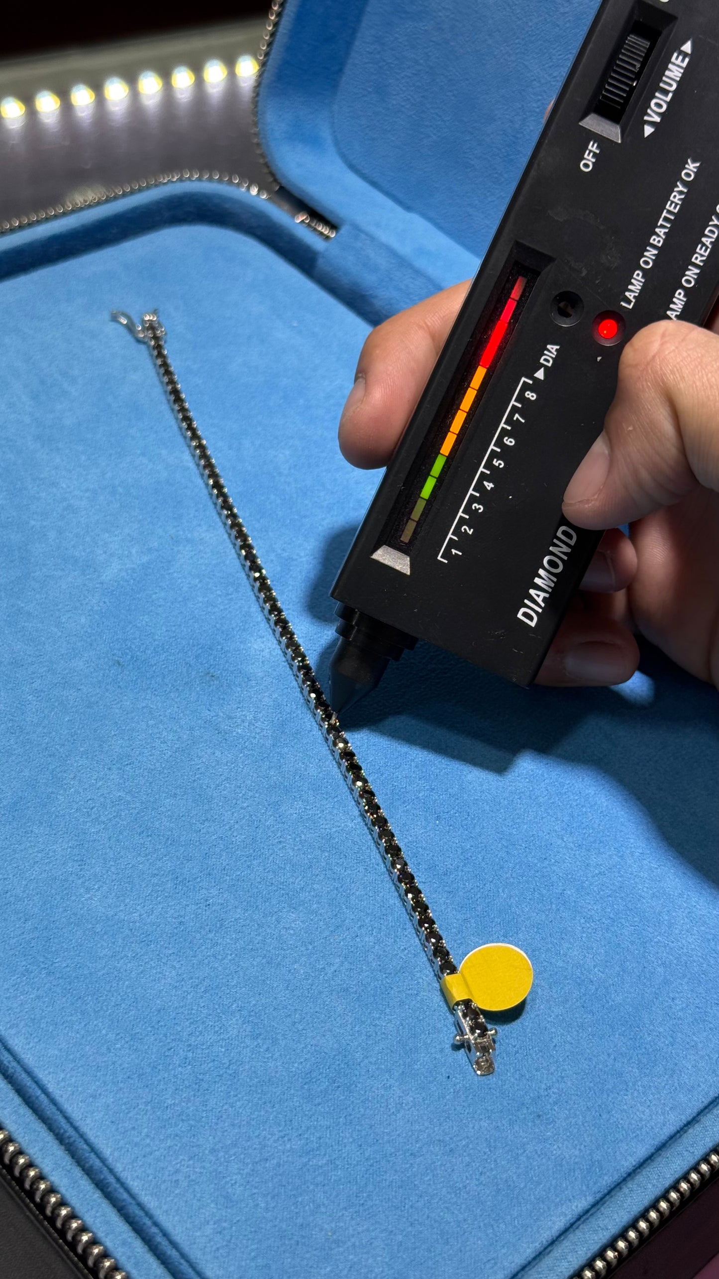 Pulso Tennis Black Moissanita Plata.925