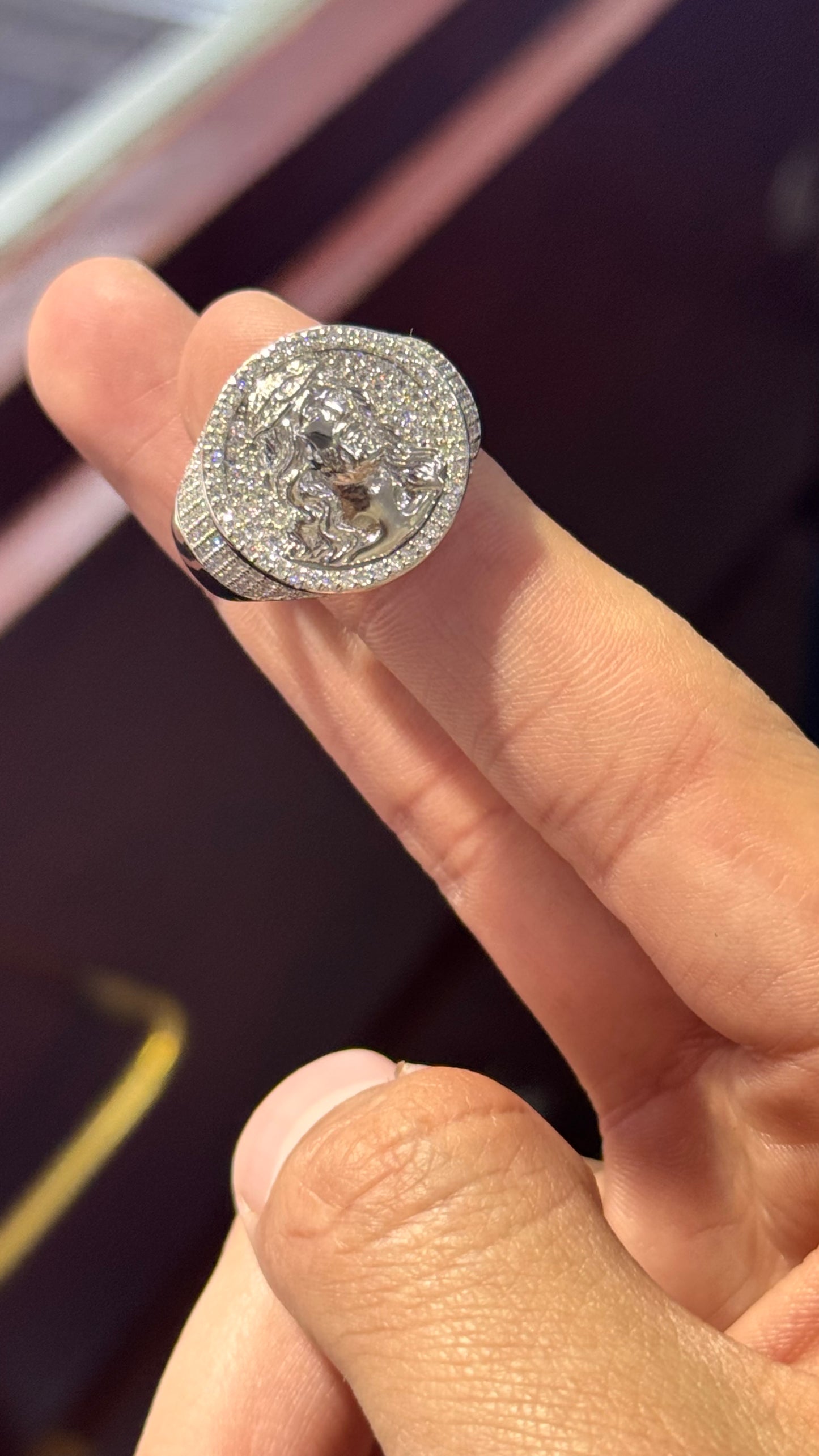 Anilo Cristo Moissanita Plata.925