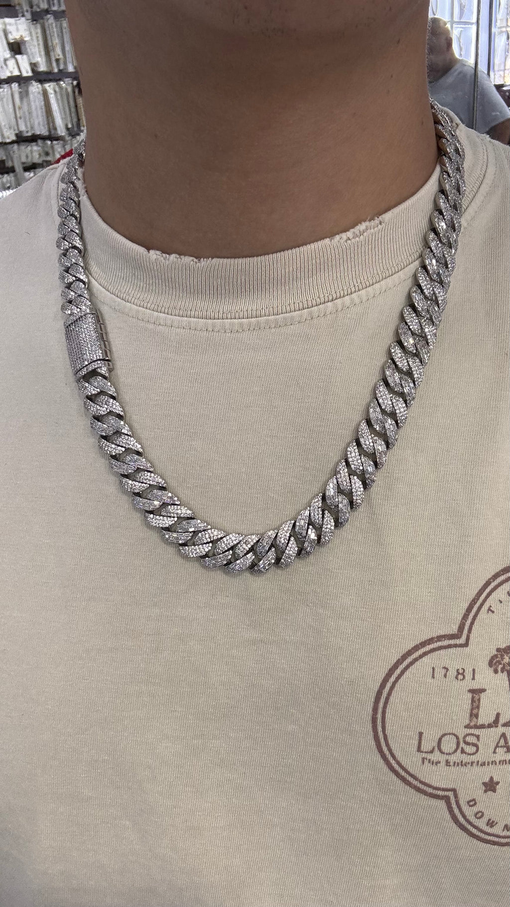 925 Silver Miami Baguette Chain