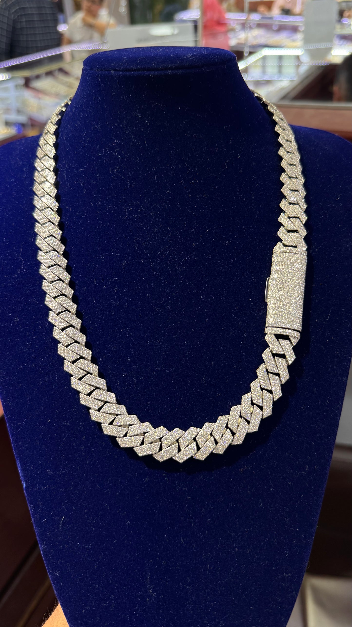 Cadena Miami Moissanita Plata.925