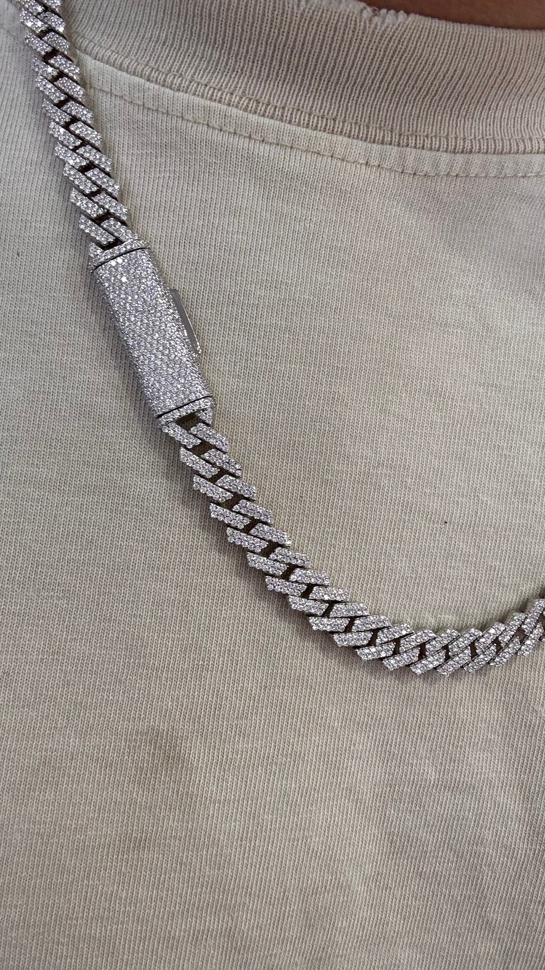 Cadena Miami Moissanita Plata.925